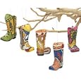 Set of 5 Cowboy Boot Ornaments