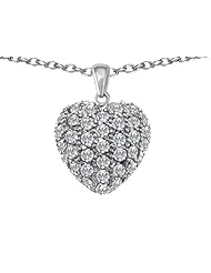 Original Star K (tm) Puffed Heart Love Pendant with Cubic Zirconia in 925 Sterling Silver