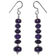 Amethyst Jewelry Silver Earrings for Women 2.25 inches (erg048)