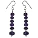 Amethyst Jewelry Silver Earrings for Women 2.25 inches (erg048)