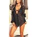 Dreamgirl Women's Sheer Shirt with Bra and Pant, Black, Large