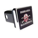 University of Nebraska Lincoln UNL Cornhuskers- Trailer Hitch Cover - Blackshirts Helmet Skull / Crossbones Metal
