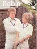 Robin Knitting Pattern 2430, DK, Adult and Childrens Cricket, Tennis V Nck Sweater and Slipover, Sizes 26-44