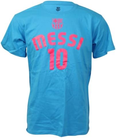 FC Barcelona Lionel Messi #10 Solid Color T-Shirt (Teal, X Large)