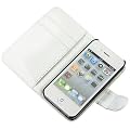 Elegante e pratica CUSTODIA PORTAFOGLIO con porta-carte di credito e porta-biglietti da visita per Apple iPhone 4 / 4S in Bianco firmata kwmobile