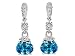 3.04 cts 925 Sterling Silver Oval Genuine Blue Topaz Earrings LIFETIME WARRANTEE