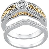 14K Two Tone Gold Diamond Bridal Engagement Ring
