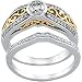 14K Two Tone Gold Diamond Bridal Engagement Ring