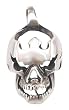 Flying Headless Flames Skull Pewter Pendant Necklace