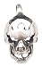 Flying Headless Flames Skull Pewter Pendant Necklace