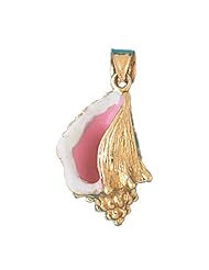 CleverEves 14K Gold Pendant 3-D Enamel Conch Shell 10.2 - Gram(s)