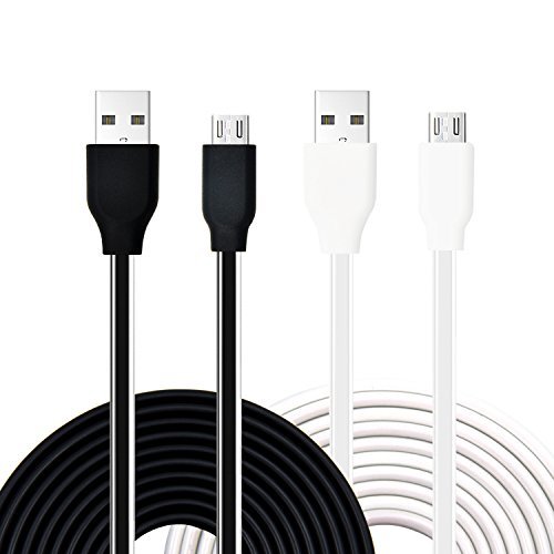 Micro USB Cable, Eversame [2-Pack] 6Ft 2M Soft TPE High Speed USB 2.0 A Male to Micro B Sync and Charging Cord For Android Phone, Samsung Galaxy Note Edge, HTC, PS4 Controller, Nook Color(Black White)