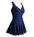 MiYang Women's Plus-Size Flower Printing Shaping Body One Piece Swim Dresses Navy Blue XX-Large (US 18W-20W)