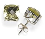 Sterling Silver Lime Quartz Stud Earrings
