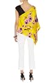 Yellow Floral Asymmetric Top