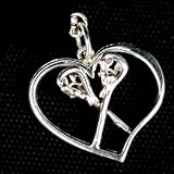 LACROSSE CHARM - HEART AND CROSSED STICKS