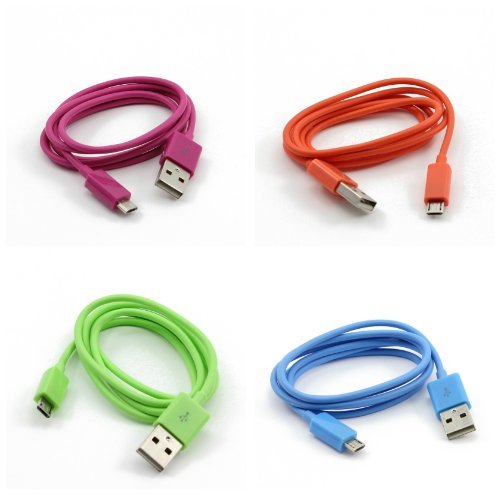 4X Black 3ft 1M Colorful Micro USB Sync Data Charger Cable Cord for Samsung Galaxy S2 S3 i9100 i9300 S5830 (Hot Pink, Orange, Green, Sky Blue) 4X Black 3ft 1M Colorful Micro USB Sync Data Charger Cable Cord for Samsung Galaxy S2 S3 i9100 i9300 S5830 (Hot Pink, Orange, Green, Sky Blue)