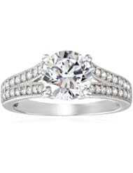 Sterling Silver Round Cubic Zirconia Ring