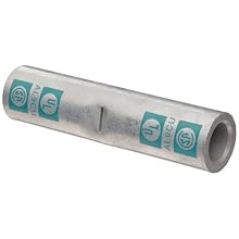 Morris Products 93232 Long Barrel Compression Splice, Aluminum, Green Color Code, 400mcm Wire Range