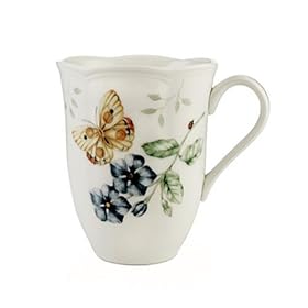 Lenox Butterfly Meadow Bone Porcelain Orange Sulphur Mug