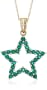 10k Yellow Gold, May Birthstone, Created Emerald Star Pendant, 18"