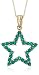 10k Yellow Gold, May Birthstone, Lab-Created Emerald Star Pendant, 18
