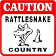 CAUTION: RATTLESNAKE COUNTRY snake sign