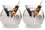 Stemless Martini Glasses Set of 2 with Chilling Bowls