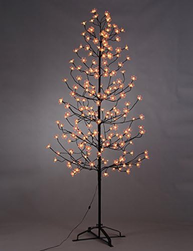 Lightshare 7FT 200LED Big Blossom Flower Tree Light,Pink Flower,Warm White Light