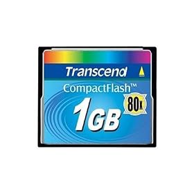Transcend TS1GCF80 1GB 80x Type I Compact Flash Card