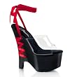 6 1/2 Inch Sexy Corset-Style Platform Wedge Shoe With Ankle Laces Black