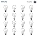 Philips LED Classic Glass Non-Dimmable A19 Light Bulb: 800-Lumen, 2700-Kelvin, 7-Watt (60-Watt Equivalent), E26 Base, Soft White, Frosted, 16-Pack