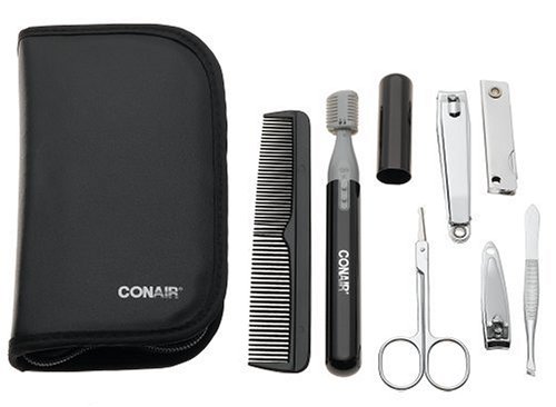 Conair RTK1 8 Piece Personal Beauty Travel Kit, Black