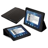 Fosmon Leather Folio Case with Stand for HP TouchPad (Black)