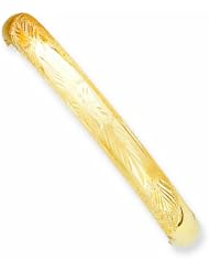 14K Gold 5/16 Laser Cut Bangle Bracelet