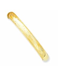 Genuine 14K Yellow Gold 5/16 Oversize Lazer Cut Hinged Bangle Bracelet 10 Grams Of Gold 100% Satisfaction Guaranteed.