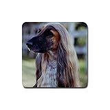 Afghan Hound Rubber Square Coaster (4 pack)