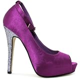 Spy Love Buy Womens Peep Toe Court Shoes Glitter Heel Platform Shoes "Mya"