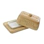T&G Heritage Butter Tray in Hand Carved Hevea Wood with Porcelain Dish