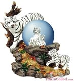 White Tiger Mother and Cubs Waterglobe