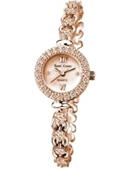 Gemorie Women Fashion Round Shape Watch with Jewelry Band in Rose Gold Plating (128997-RG)