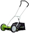 Greenworks 25052 16-Inch 4-Blade Push Reel Lawn Mower With Grass Catcher