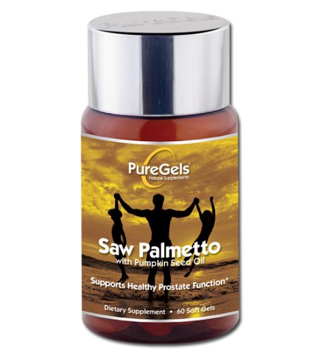 PureGels Saw Palmetto,160 mg with 160 mg Pumpkin Seed Oil, 60 Soft Gels (Pack of 3) by PureGels