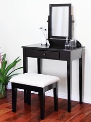Frenchi Furniute Espresso Finish Wood 3 Pc Vanity Set