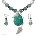 Amethyst and amazonite jewelry set, 'Rainforest' 0.8" W 17.1" L