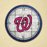 Washington Nationals 12 Art Glass Clock