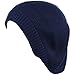 BYOS Chic French Style Lightweight Soft Slouchy Knit Beret Beanie Hat in Solid Navy