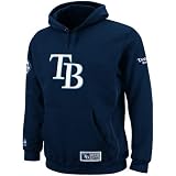 MLB Men's Tampa Bay Rays Be Proud Long Sleeve Hooded Fleece Pullover, Athletic Navy/Coastal Blue, Medium