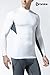 TSLA Men's UPF 50+ Mock Long Sleeve Compression Shirts, Athletic Workout Shirt, Base Layer for Water Sports, Zero Block Top White & Grey, XX-Large