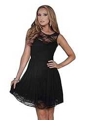 A-line Polyester/Tulle Round Neck Sweetheart Sleeveless Mesh Lace Illusion Open-Back Sheer Party Dress/Mini Dress 